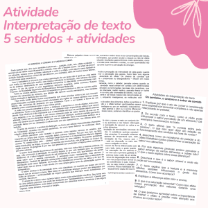 Atividade: Interpretação de texto dos 5 sentidos + lista de atividade (com gabarito)
