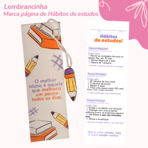 Lembrancinha "Volta às aulas" 2026 - Hábitos de estudos