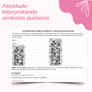 Atividade - Explorando símbolos químicos com palavras