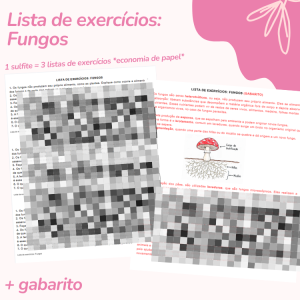 Lista de exercícios: Fungos