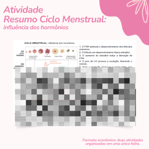 Resuminho: ciclo menstrual (influência dos hormônios)